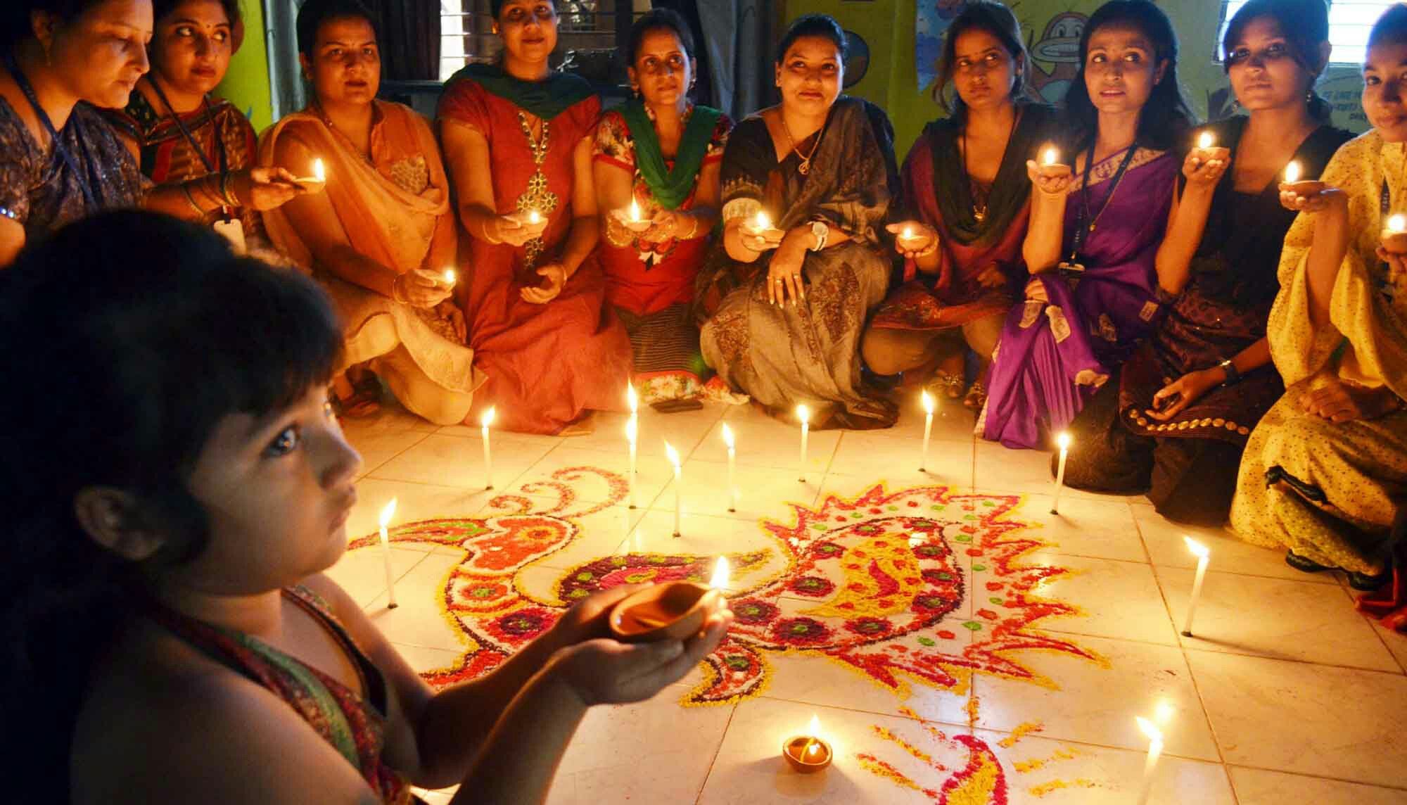 Diwali celebration with family